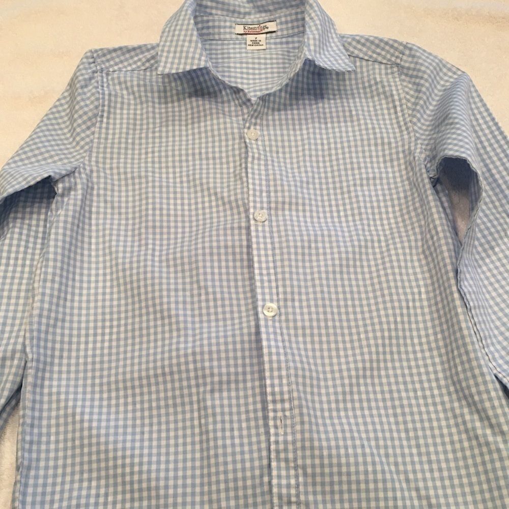 Kitesstrings Hartstrings blue gingham size 7 shirt